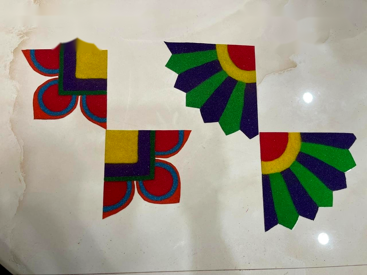 Multicolour Corner Rangoli Accents