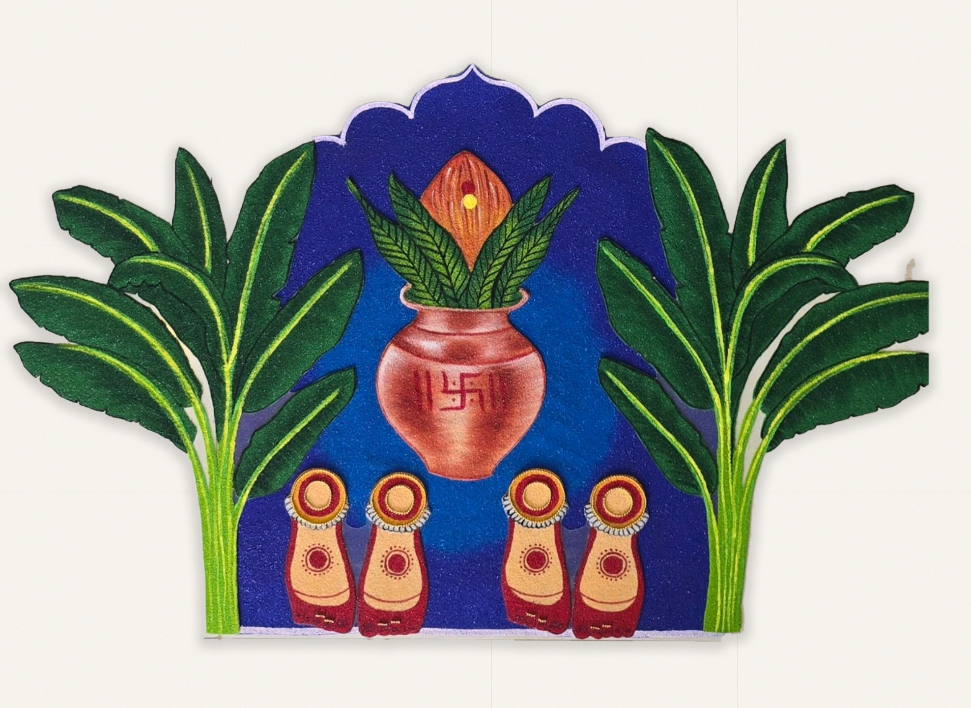 Sacred Kalash with Banana Trees & Paul Set