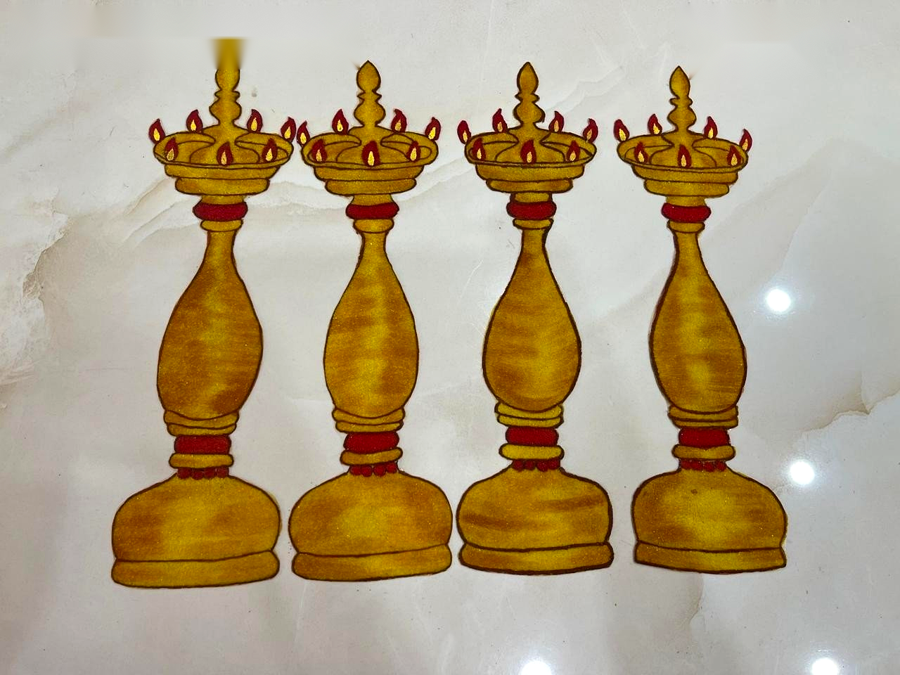 Samayi Pillar Floor Rangoli