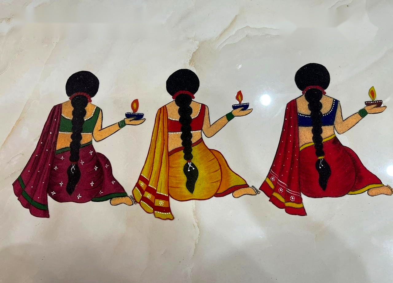 Traditional Lady with Diya