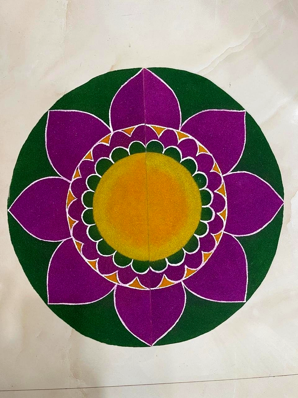Large Lotus Mandala Floor Rangoli