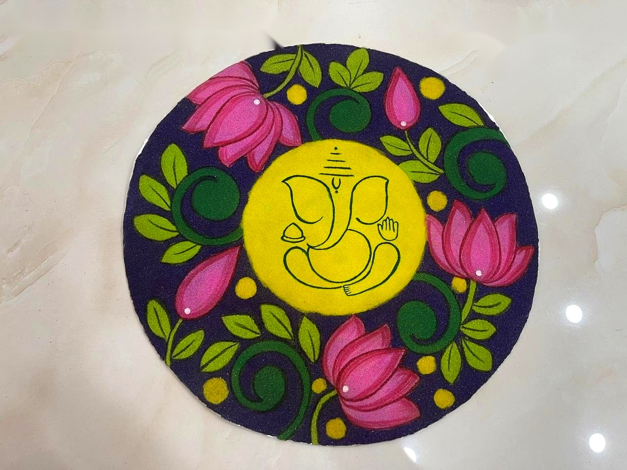 Grand Ganesh Mandala Floor Art