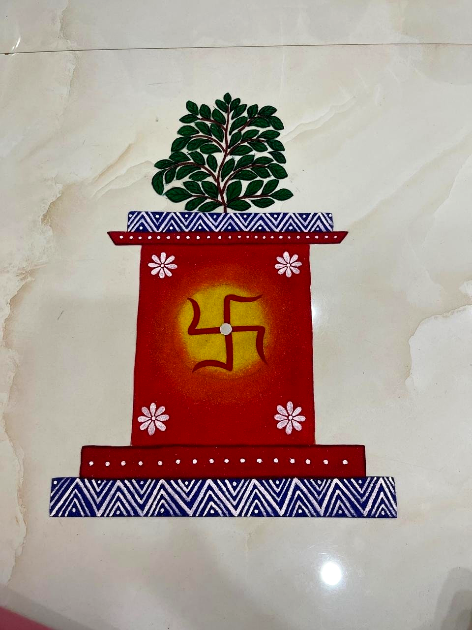 Tulsi Vrindavan Sacred Rangoli