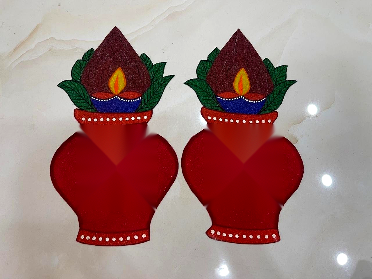 Twin Auspicious Kalash Rangoli