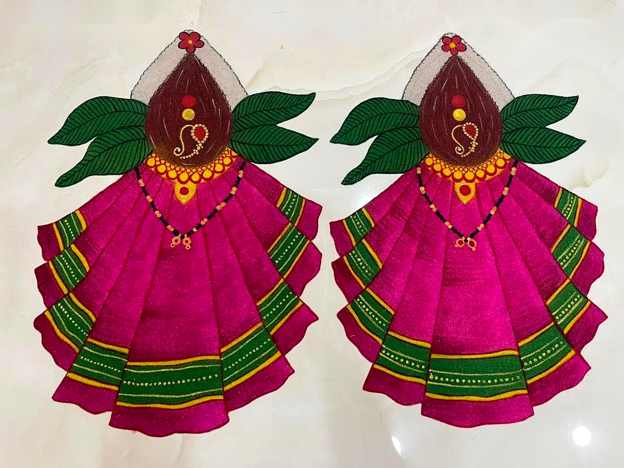 Devi Mahalakshmi Mukut Rangoli