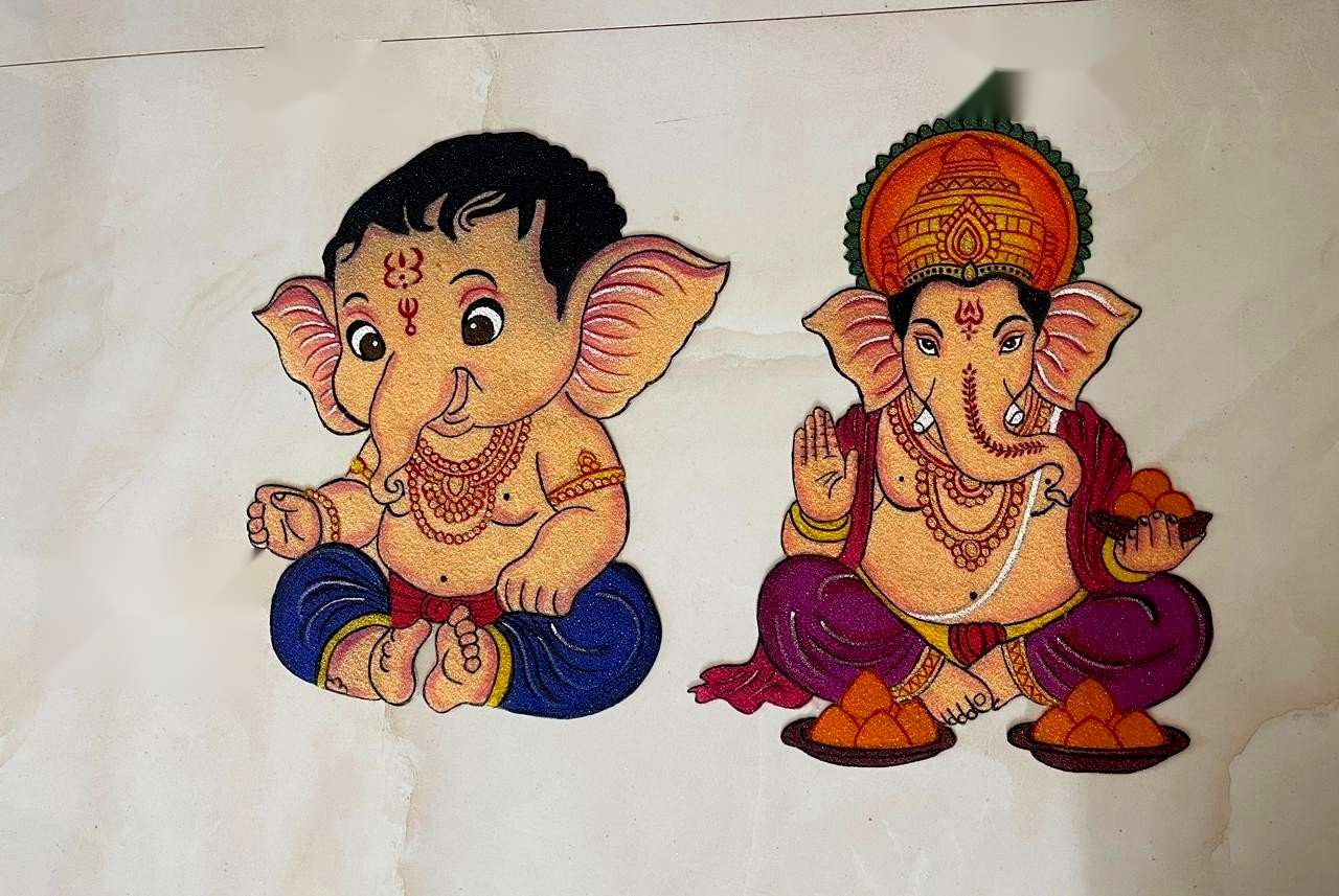 Baby Ganesha with Mushak & Modaks