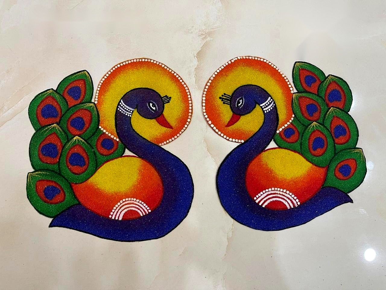 Ombré Shaded Peacock Motif