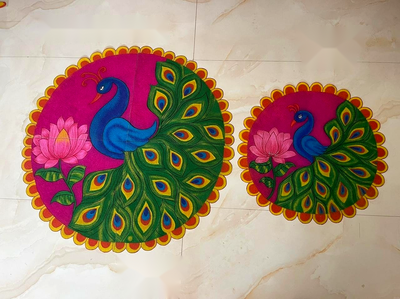Mayur Peacock Large Floor Rangoli